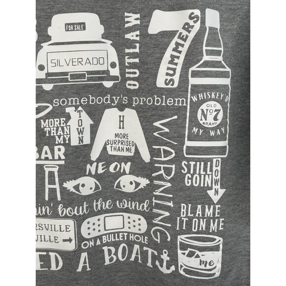 Morgan Wallen Grey Sweatshirt Hoodie Women’s S Dangerous Album Songs Graphic - Picture 6 of 16